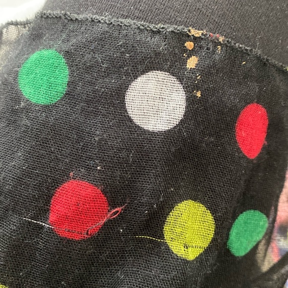 Black sheer colourful polka dot scarf - Picture 14 of 17